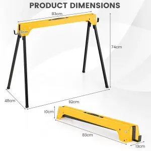 Costway 2 Pack Folding Sawhorses Lightweight & Portable Workbench Tool Stands w/ Handle No Assembly