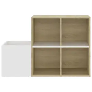 Berkfield Hall Shoe Cabinet White and Sonoma Oak 105x35.5x70 cm Engineered Wood