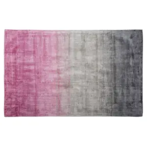 Viscose Rug 140 x 200 cm Grey and Pink ERCIS