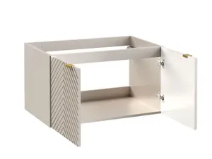 Bathroom Vanity Sink Basin 800mm Modern Wall Hung Cabinet Herringbone Beige Cara