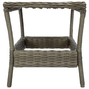 Berkfield Garden Table Brown 45x45x46.5 cm Poly Rattan