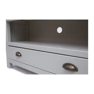 Argenta Light Grey 1 Drawer TV Cabinet Brass Cup Handle