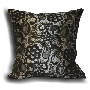 Essentials Macrame Damask Lace Polyester Filled Cushion