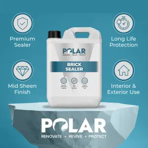 Polar Dust Proof Brick Sealer 5 Litre, Seal & Protect Interior & Exterior Surfaces Ideal For Brick & Masonry Floors & Walls