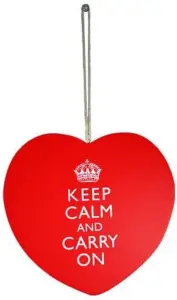 Hanging Wooden Heart Shaped Plaque Home Decoration Message Keep Calm And Carry On