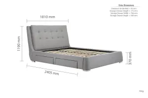 Birlea Mayfair King Bed Frame In Grey