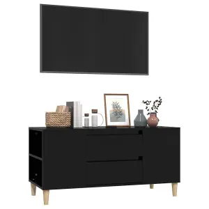 Berkfield TV Cabinet Black 102x44.5x50 cm Engineered Wood