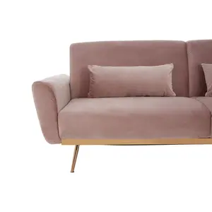 Interiors by Premier Hatton Pink Velvet Sofa Bed