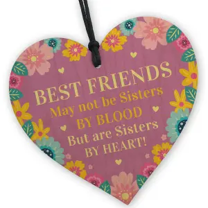 Red Ocean Best Friends Wooden Friendship Hanging Heart Birthday Gift For Her Novelty Friendship Gift For Women