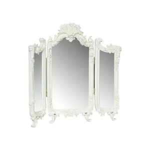 Melody Maison Small Ornate Rose Triple Mirror  - 38cm x 38cm