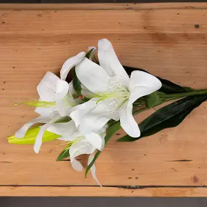 Lily Artificial Flower - Plastic - L28 x W28 x H87 cm - White