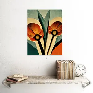 Flower Illustration Art Deco Tulips - Print Unframed / 40.5cm H x 30.5cm W