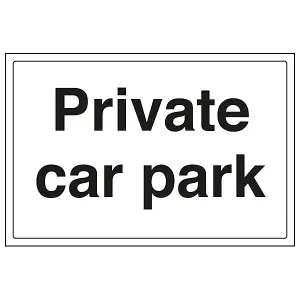 Private Car Park Reserved Parking Sign - Adhesive Vinyl 400x300mm (x3)