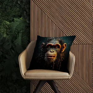 Splashart Monkey Face Outdoor Cushion 45cm x 45cm