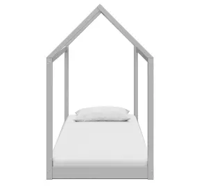 Taylor Kids Wooden Bed Single House , Light Grey