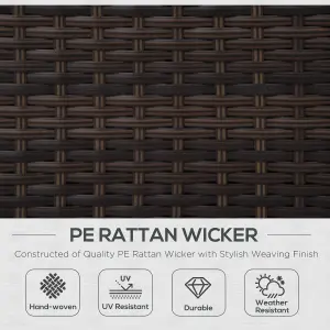 Garden Patio Rattan Wicker Furniture Single Cube Chair Sofa Outdoor Brown