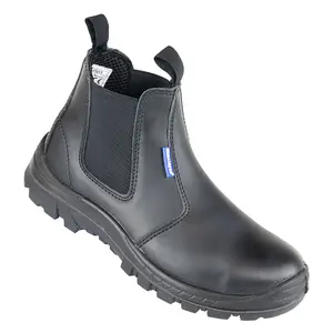 Himalayan S1P Black Leather Steel Toe Safety Boots for Work