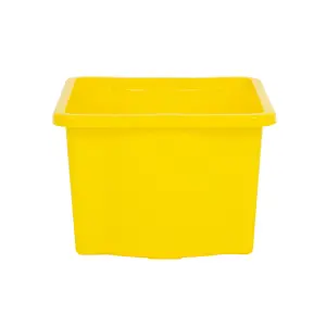 Wham 4x Stack & Store 35L Yellow Plastic Storage Boxes. Home, Office, Classroom, Playroom, Toys, Books. L48 x W38 x H26cm