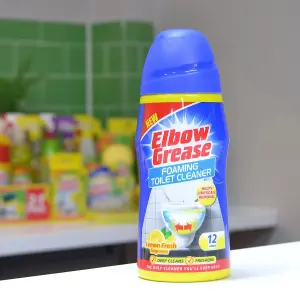 3 x Elbow Grease Foaming Toilet Cleaner Limescale Remover Lemon Fresh Granules 500g