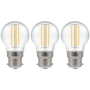 Crompton Lamps LED Golfball 4.5W B22 Harlequin IP65 Warm White Clear (3 Pack)