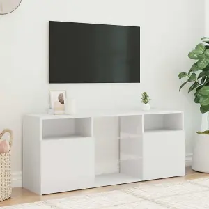 vidaXL TV Cabinet with LED Lights White 120x30x50 cm