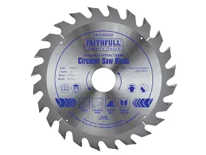 Faithfull FAIZ1802430 TCT Circular Saw Blade 180 x 30mm x 24T POS FAIZ1802430