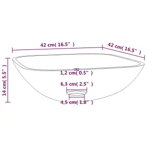 vidaXL Basin Glass 42x42x14 cm Frosted