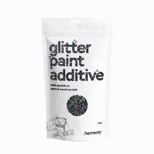 Hemway Glitter for Paint Additive, Black Holographic Fine Size Flakes 100g Interior Exterior Mix Into Emulsion Paint