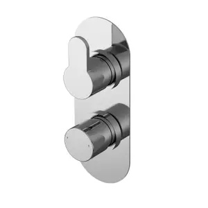 Pride Round Concealed Thermostatic Twin Shower Valve with Diverter (2 Outlets) - Chrome - Balterley