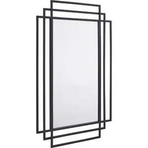 Iron Rectangle Wall Mirror Black