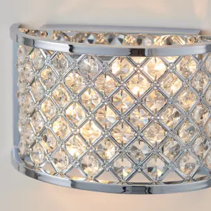 Anson Lighting Stockton 2lt Wall light finished in chrome plate and clear crystal