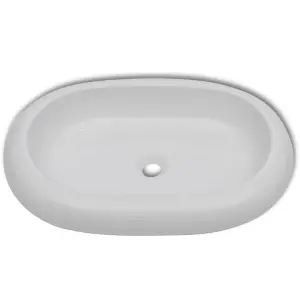 Luxury Ceramic Basin Oval-shaped Sink White 63 x 42 cm