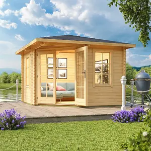 Lasita Anderby 1 Corner Summer House - 3m x 3m - Log Cabin Compact Cabin