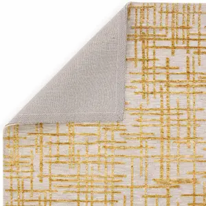 Modern Yellow Abstract Easy to Clean Rug for Living Room & Bedroom-200cm X 290cm