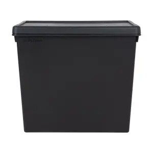 2 x Wham Bam 92L Stackable Recycled Plastic Storage Box & Lid Black