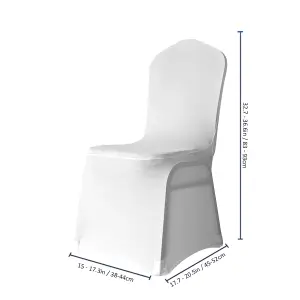 Polyester Spandex Chair Cover Stretchy Washable & Removable Chair Slipcover, White, 1pc