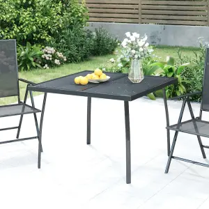 Berkfield Garden Table Anthracite 100x100x72 cm Steel Mesh