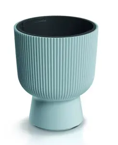 Plant Pots Flower Planter 7 Colours 3 sizes Tall Wavy Plastic Pot Boho Elegant Grey 30cm - 18L