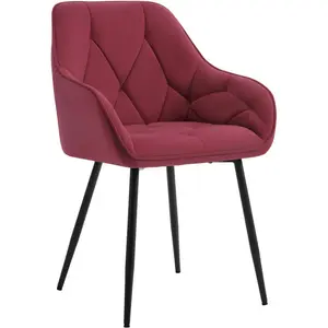 Creeve Velvet Armchair Burgundy