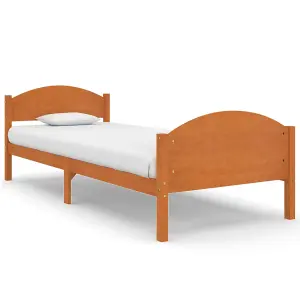 Berkfield Bed Frame Honey Brown Solid Pine Wood 100x200 cm