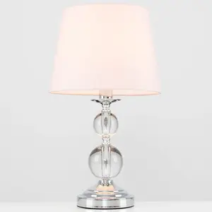 Feist 44.5Cm Clear Table Lamp Pink / LED Bulb