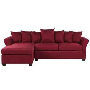 Right-Hand Corner Sofa VIKNA Dark Red Fabric Right Hand