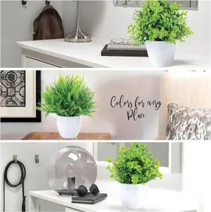 Bedbric Set of 3 Artificial Plants Green Succulents Indoor Outdoor Decor for Bedroom Office Home