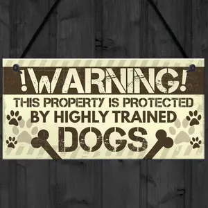 Red Ocean Beware Of The Dog Gate Sign Do Not Enter Dog Plaque Dog Sign Funny Home Decor