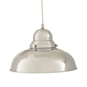 Interiors by Premier Jasper Bowl Shaped Pendant Light with Chrome Finish