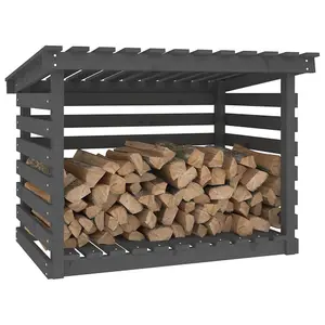 Berkfield Firewood Rack Grey 108x73x79 cm Solid Wood Pine