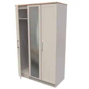 Kent Ready assembled Traditional Matt beige oak effect Large Triple Wardrobe (H)1825mm (W)1110mm (D)530mm