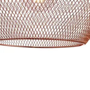 nielsen Emberley Retro Style Copper Metal Mesh Basket Style Ceiling Pendant, 36cm Wide