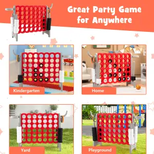 Costway 4-in-A Row Jumbo Indoor Outdoor Family Connect Game w/Basketball Hoop