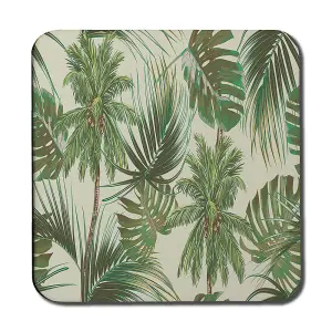 Tropical Leaves on Yellow (Coaster) / Default Title